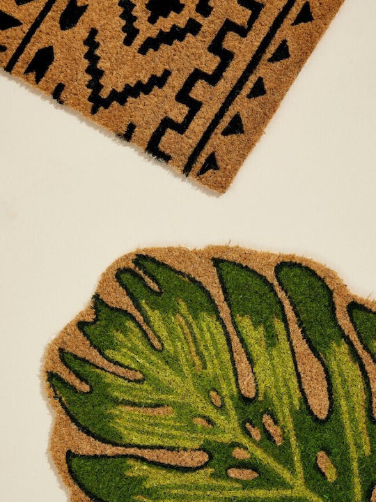 Bizzotto Πατάκι Εισόδου από Κοκοφοίνικα Philodendron Leaf Πράσινο 40x60εκ.