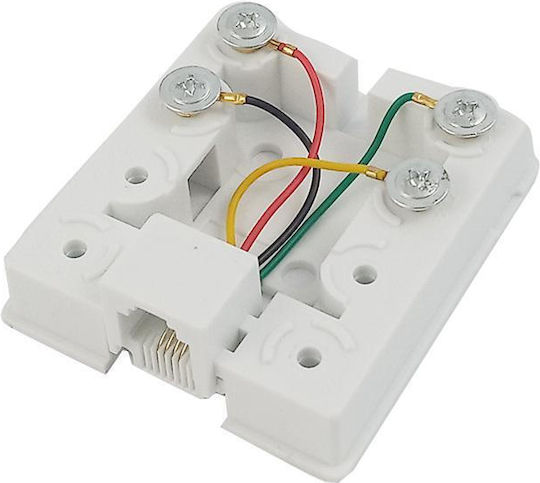 KAL Electronics Telefonsteckdose mit Rahmen Einzeln in Weiß Farbe SM124