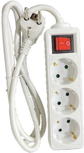 Lamtech Power Strip with Surge Protection 3 Positions with Switch and Cable 3m