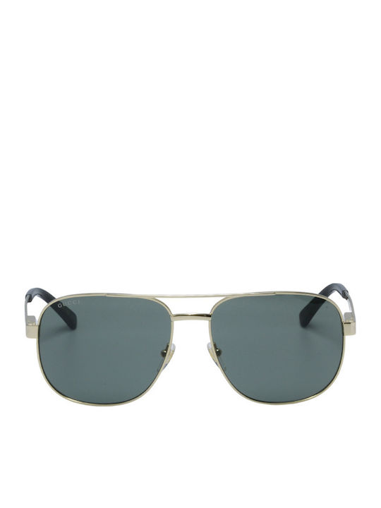 Gucci Unisex Ochelari de soare cu Auriu Cadru și Gri Lentilă GG1223S 002