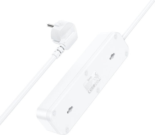 Hoco Bandă de alimentare 3 Prize cu 3 USB-A, Comutator și Cablu 1.8m