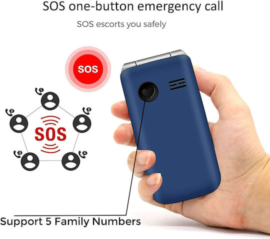 Artfone F20 Dual SIM Κινητό με Μεγάλα Κουμπιά (Ελληνικό Μενού) Μπλε
