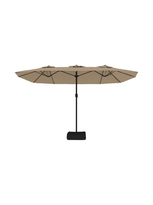 Square Aluminum Garden Parasol Brown 4.49x2.65xHeight 2.45m
