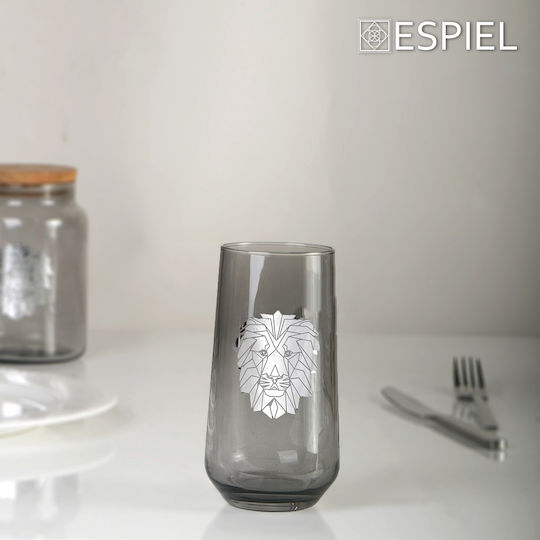 Espiel Jungle Lion Ποτήρι Ουίσκι από Γυαλί Ασημί 425ml