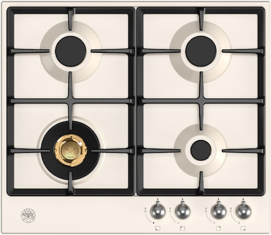 Bertazzoni Εστία Υγραερίου Αυτόνομη Inox 60.2x52.2εκ. Μπεζ