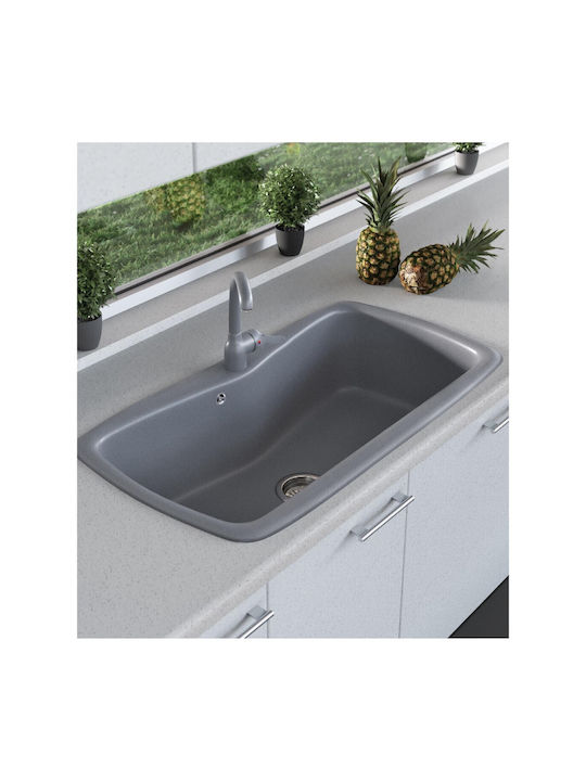 Sanitec Classic Drop-In Sink Synthetic Granite W83xD51cm Granite Black