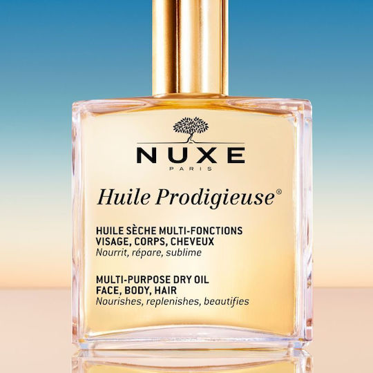 Nuxe Huile Prodigieuse Multi Purpose Organic and Dry Monoi Oil for Face, Hair, and Body 50ml