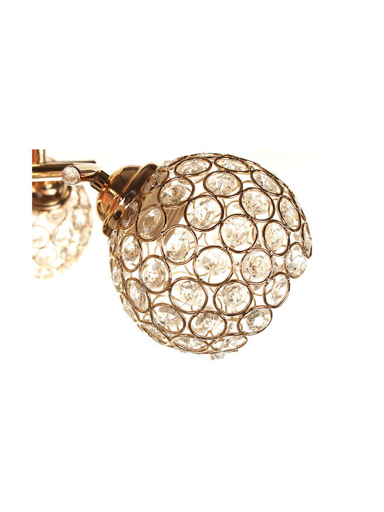 Keskor Classic Ceiling Mount Light with Socket E27 with Crystals in Gold color 48pcs