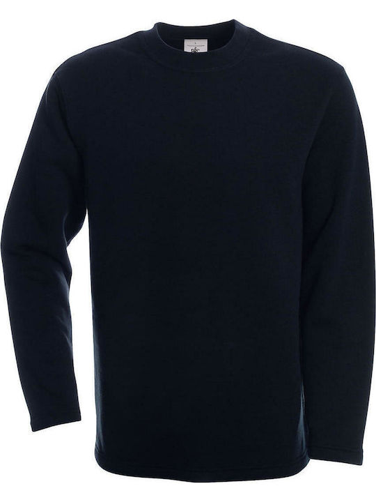 B&C Open Hem Sweatshirt Ανδρικό Διαφημιστικό Φούτερ Navy