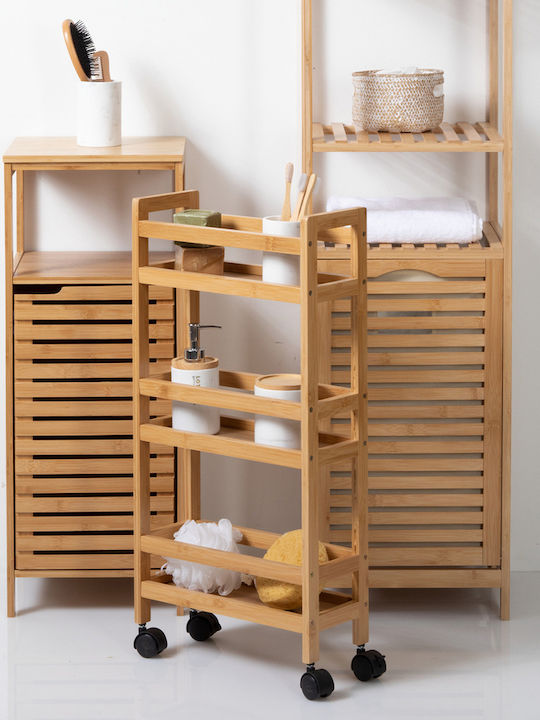 5Five Wooden Kitchen Trolley 3 Tiers Brown 36x15x74.4cm