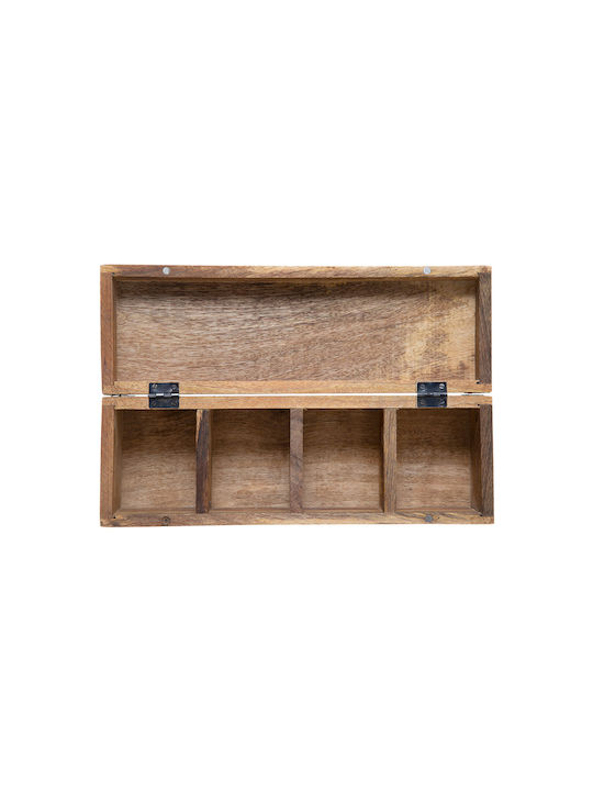 Atmosphera Кутия за Чай с капак Дърво Кафяв 32x10.3x9.5см