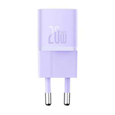 Baseus Încărcător Fără Cablu GaN cu Port USB-C 20W Livrarea energiei / Quick Charge 5.0 Violet (GaN5 1C)