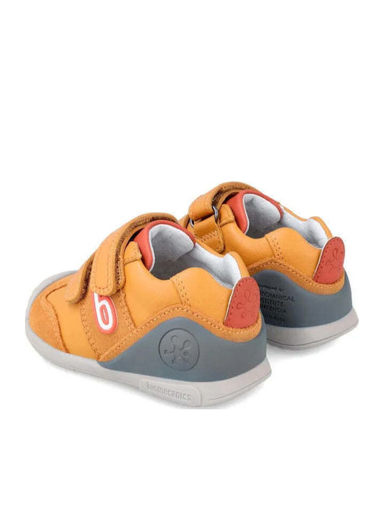 Yema Παιδικά Sneakers High Ανατομικά με Σκρατς Κίτρινα