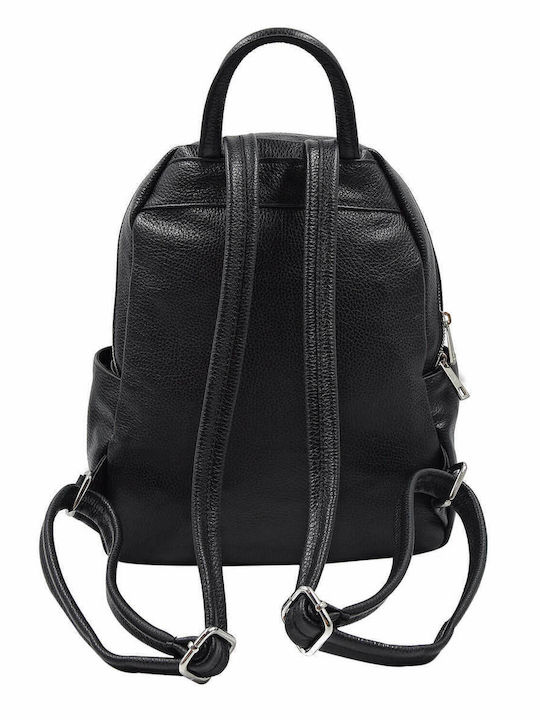 Leder Damentasche Rucksack Schwarz