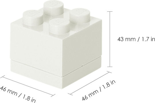 LEGO Детска кутия за съхранение от пластмаса Бял 1бр