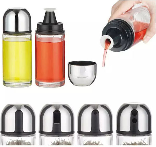 KING Hoff Oil & Vinegar Set with Salt & Pepper Glass with Flow 160ml