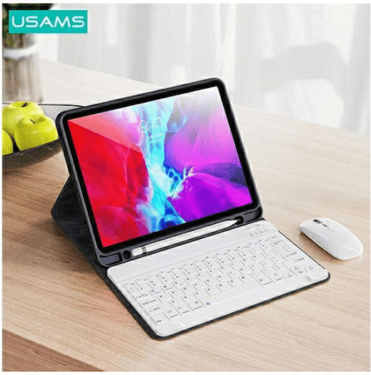 Usams BH642 Flip Cover με Πληκτρολόγιο στα Αγγλικά US Μωβ (iPad 2017/2018 9.7")