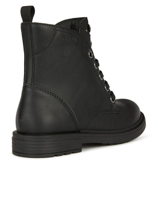 J ECLAIR Leather Kids Boots with Zipper Black