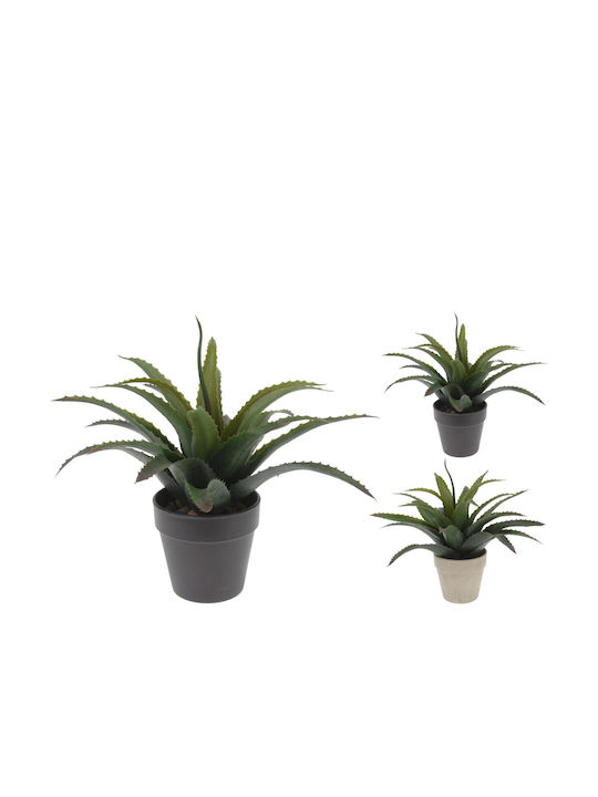 Zaros Plantă Artificială în Ghiveci Mic Aloe Green 25cm 1buc