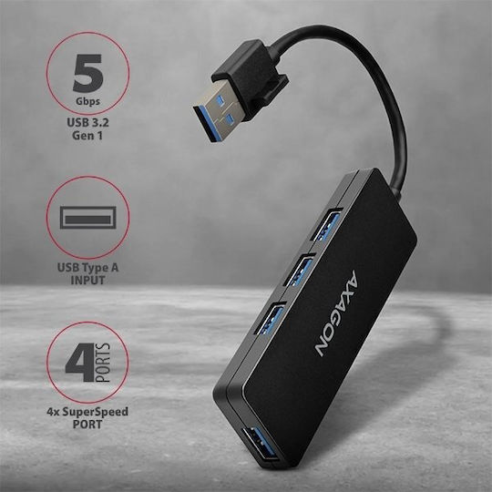 Axagon Hub 4 Θυρών USB 3.2 με σύνδεση USB-A