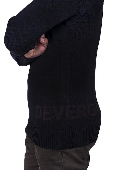 Devergo Herren Langarm-Pullover Schwarz