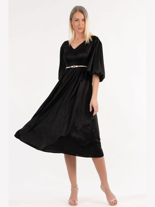 BelleFille Midi Evening Dress Black