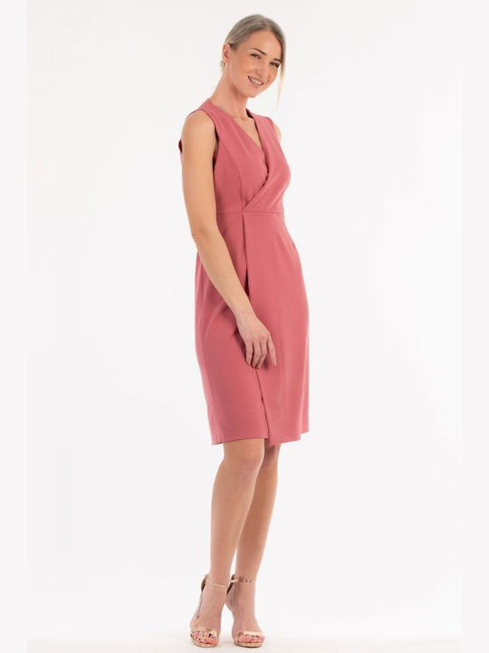 BelleFille Summer Midi Dress Wrap Pink