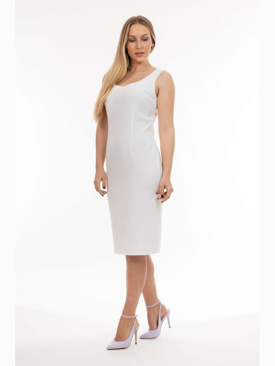 BelleFille Midi Βραδινό Φόρεμα Λευκό
