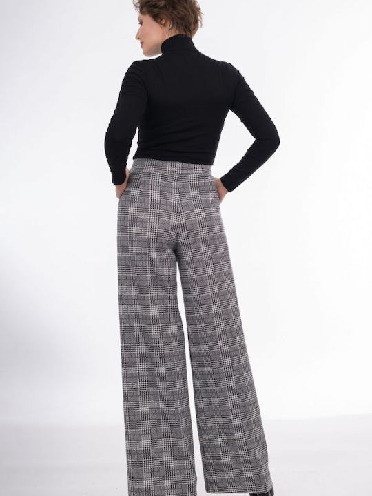 BelleFille Women's Fabric Trousers Checked Multicolour