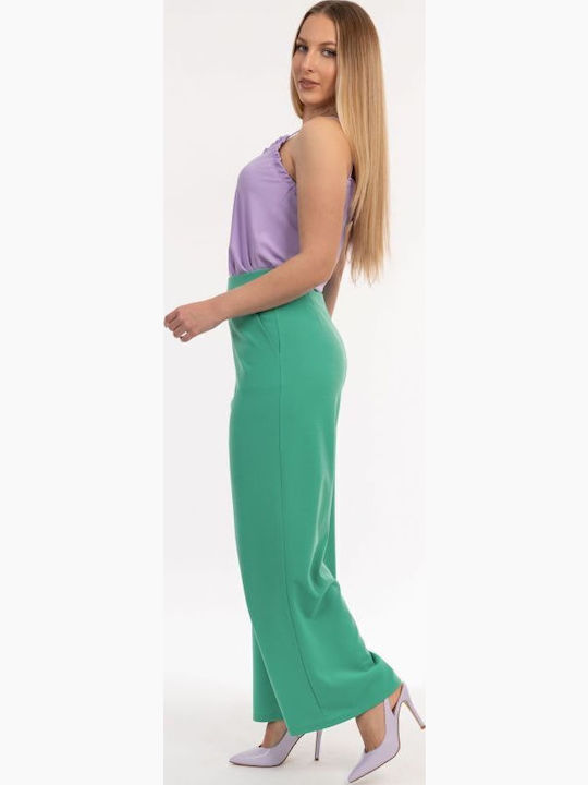 Women's Fabric Trousers Turquoise