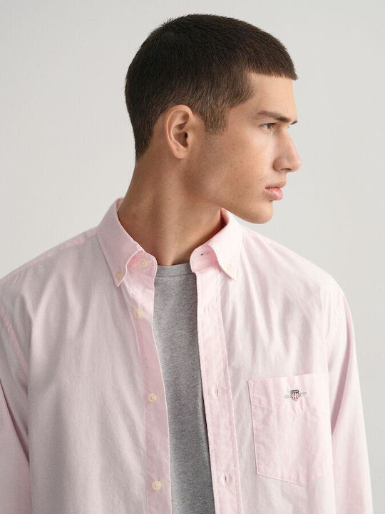 Long-sleeved Cotton Shirt Pink
