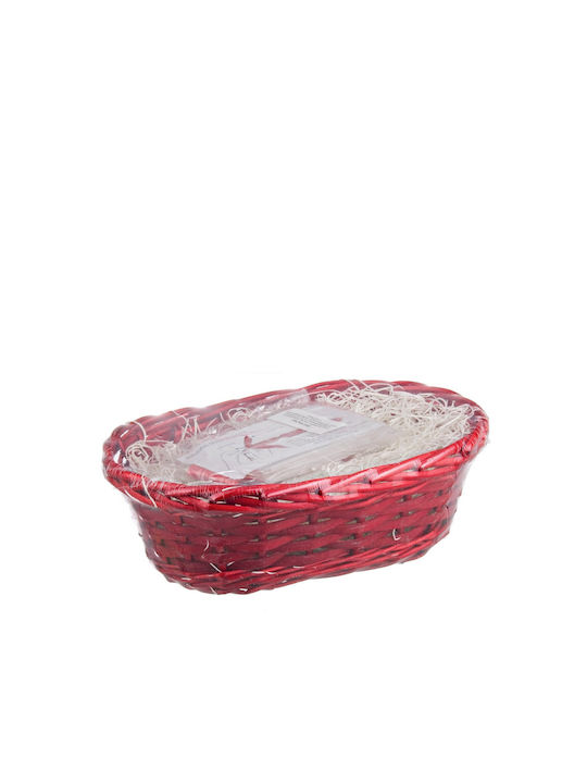 Bizzotto Coș decorativ Din paie Red 30x22x10buc
