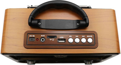 Φορητό Ασύρματο Ηχείο Retro Rechargeable with Bluetooth and USB Brown