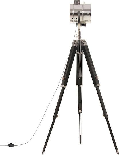 vidaXL Vintage Floor Lamp H165xL21 cm with E27 Bulb Socket Black and Silver
