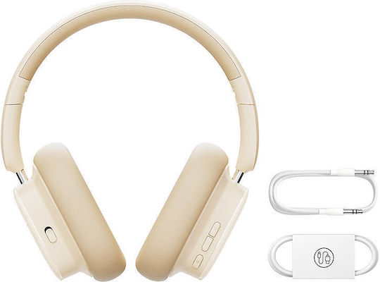 Baseus Bowie H1i Wireless / Wired Over Ear Headphones with 100 hours of Operation and Quick Charge White