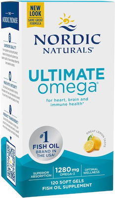 Nordic Naturals Ultimate Omega Ulei de pește 1280mg 120 softgels Lămâie