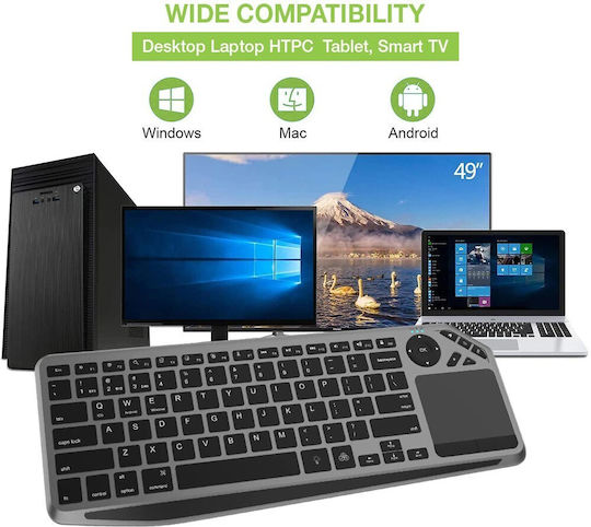 Techly ICTB9801TB Kabellos Tastatur mit Touchpad Englisch US