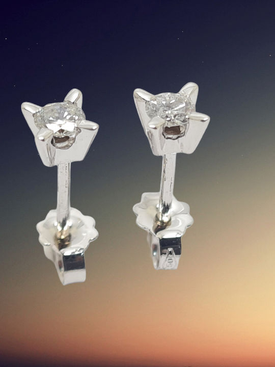 Mentzos Ohrringe aus White Gold mit Diamant