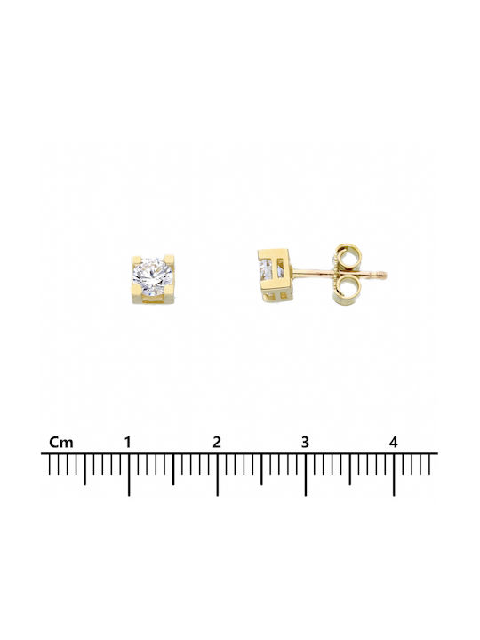 Mentzos Earrings made of Gold 9K with Stones