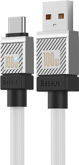 Baseus CoolPlay USB 2.0 Cable USB-C male - USB-A 100W PD Λευκό 2m CAKW000702