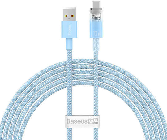 Baseus Explorer USB 2.0 Kabel USB Typ-C männlich - USB-A 100W Blauer 2m CATS010503