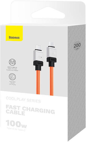 Baseus USB 2.0 Cable USB-C male - USB-C male 100W Orange 2m (CAKW000307)