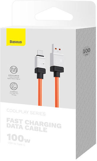 Baseus CoolPlay USB 2.0 Cable USB-C Male - USB-A 100W PD Orange 1m