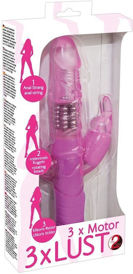 You2Toys 3x Motor 3x Lust Dublu Vibrator 22cm Roz