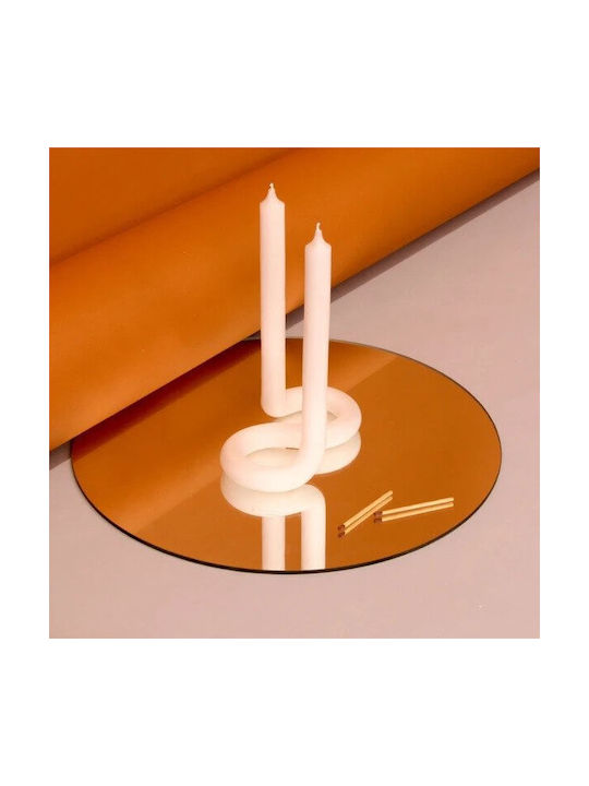 Candle with two tips Lex Pott Twist Candle Peach H24 x W10 x L17.5 cm