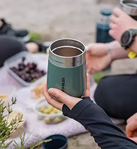 Stanley Go Everyday Wine Tumbler Glass Thermos Stainless Steel 290ml Wine with Straw and Handle