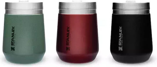 Stanley Go Everyday Wine Tumbler Glass Thermos Stainless Steel 290ml Wine with Straw and Handle