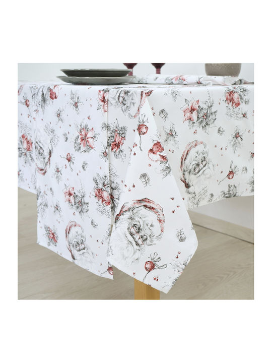 Dimeco Wish Christmas Tablecloth Fabric White L300xW140cm 1pcs