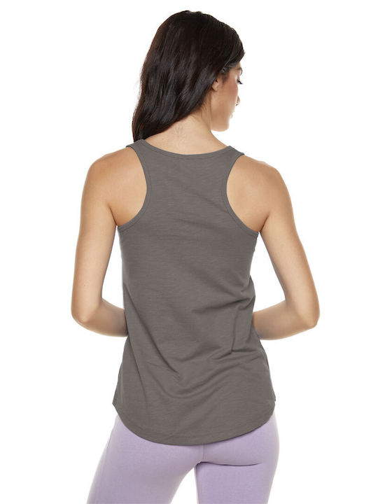 Bodymove Damen Sportliche Bluse Ärmellos Gray