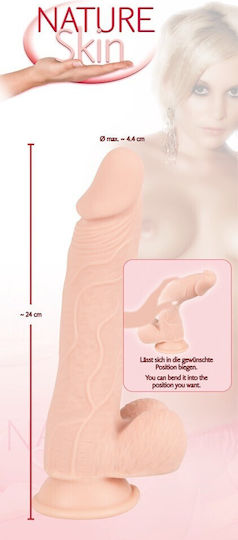 Nature Skin Dildo realist Cu ventuză Flesh 24cm